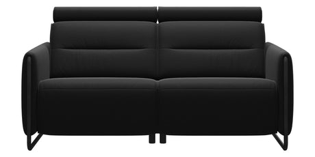 Paloma Leather Black & Matte Black Arm Trim | Stressless Emily 2-Seater Sofa | Valley Ridge Furniture