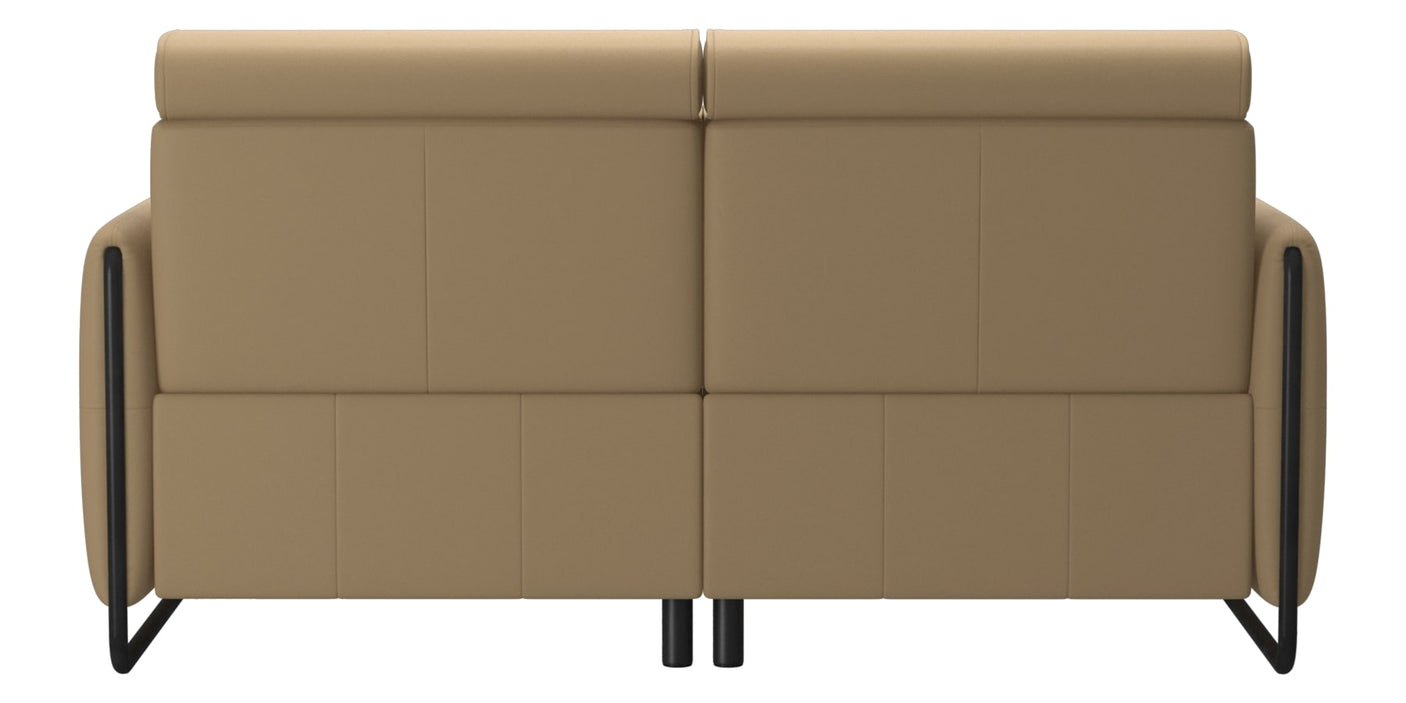 Paloma Leather Sand & Matte Black Arm Trim | Stressless Emily 2-Seater Sofa | Valley Ridge Furniture