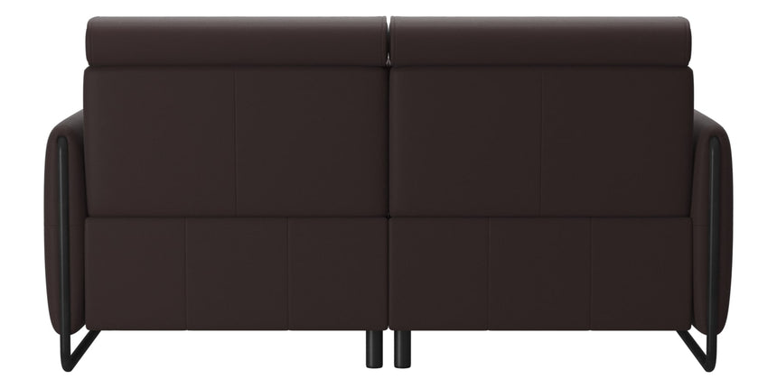Paloma Leather Chocolate & Matte Black Arm Trim | Stressless Emily 2-Seater Sofa | Valley Ridge Furniture