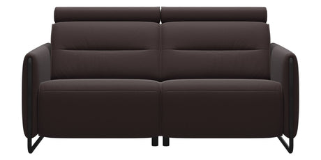 Paloma Leather Chocolate & Matte Black Arm Trim | Stressless Emily 2-Seater Sofa | Valley Ridge Furniture