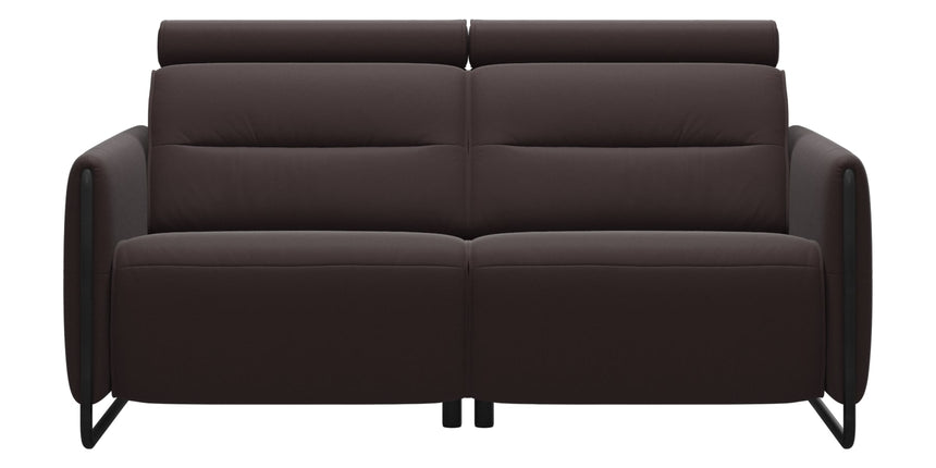 Paloma Leather Chocolate & Matte Black Arm Trim | Stressless Emily 2-Seater Sofa | Valley Ridge Furniture