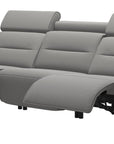 Paloma Leather Silver Grey & Matte Black Arm Trim | Stressless Emily 3-Seater Sofa | Valley Ridge Furniture
