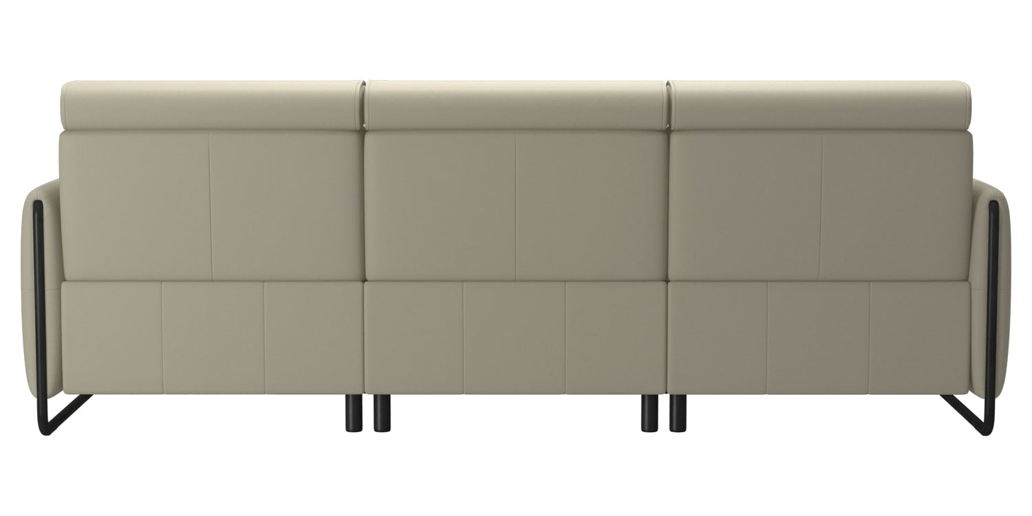 Paloma Leather Light Grey & Matte Black Arm Trim | Stressless Emily 3-Seater Sofa | Valley Ridge Furniture
