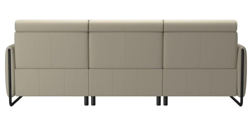 Paloma Leather Light Grey & Matte Black Arm Trim | Stressless Emily 3-Seater Sofa | Valley Ridge Furniture