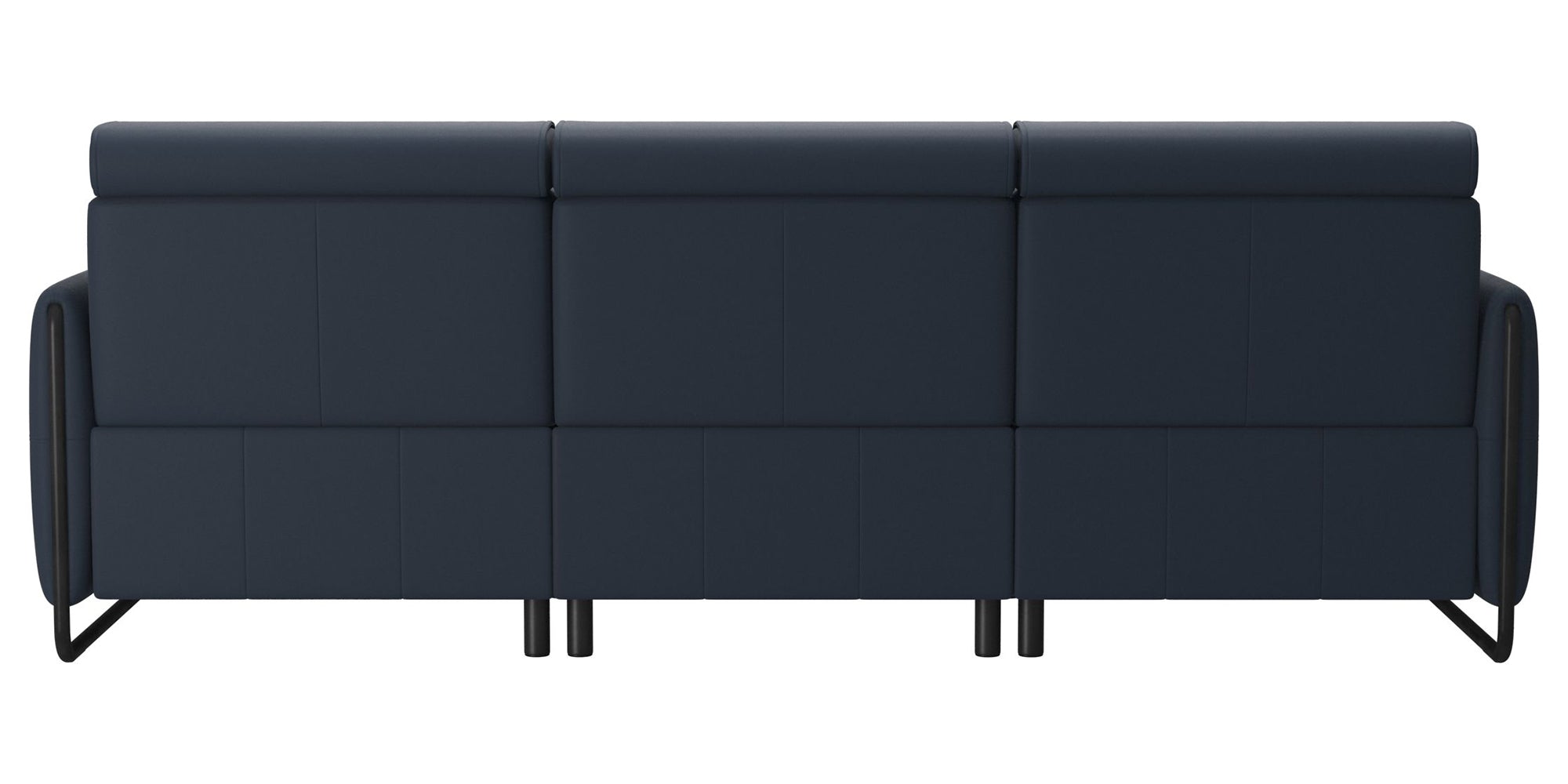 Paloma Leather Oxford Blue &amp; Matte Black Arm Trim | Stressless Emily 3-Seater Sofa | Valley Ridge Furniture