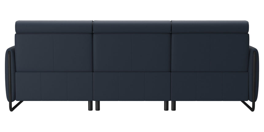 Paloma Leather Oxford Blue & Matte Black Arm Trim | Stressless Emily 3-Seater Sofa | Valley Ridge Furniture