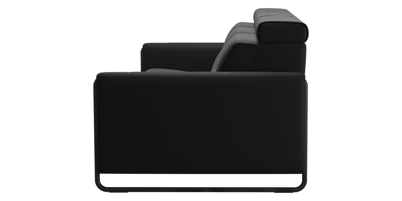 Paloma Leather Black & Matte Black Arm Trim | Stressless Emily 3-Seater Sofa | Valley Ridge Furniture