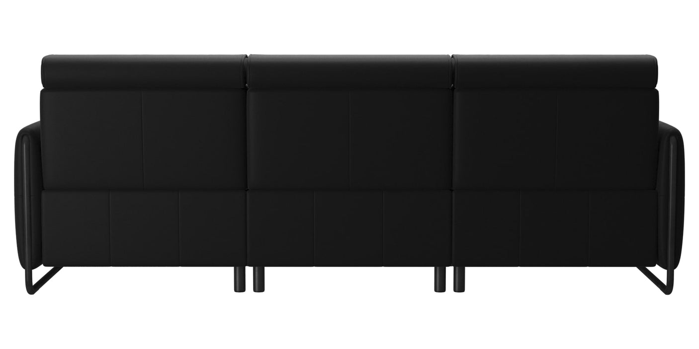 Paloma Leather Black & Matte Black Arm Trim | Stressless Emily 3-Seater Sofa | Valley Ridge Furniture