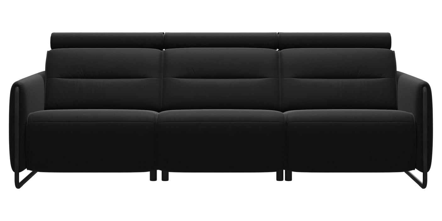Paloma Leather Black & Matte Black Arm Trim | Stressless Emily 3-Seater Sofa | Valley Ridge Furniture