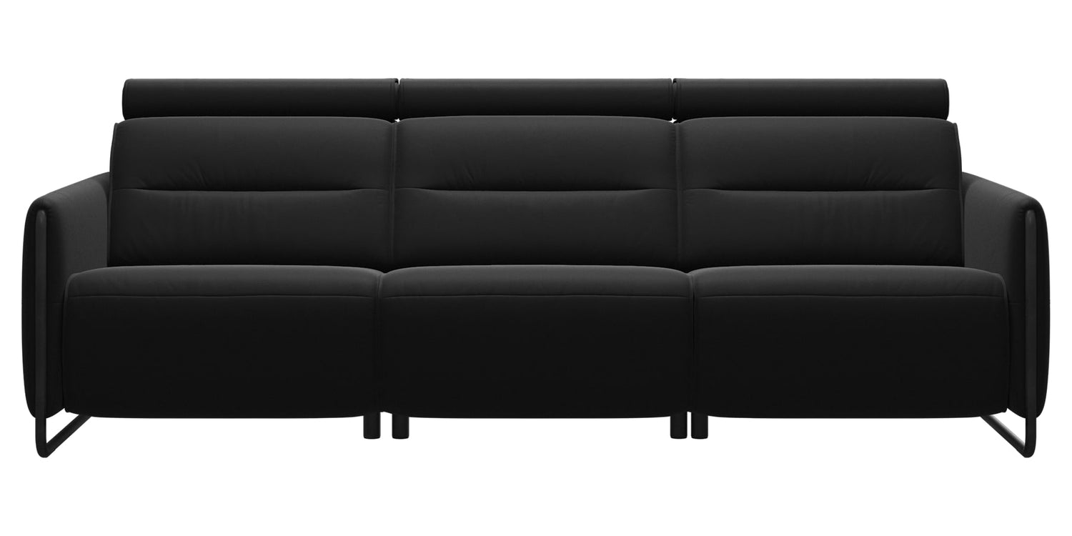 Paloma Leather Black & Matte Black Arm Trim | Stressless Emily 3-Seater Sofa | Valley Ridge Furniture