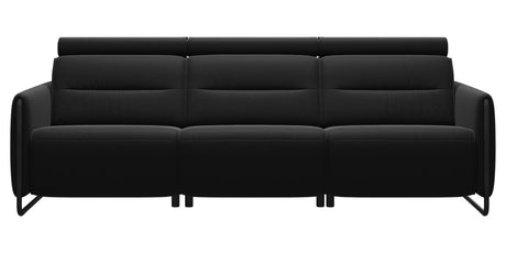 Paloma Leather Black & Matte Black Arm Trim | Stressless Emily 3-Seater Sofa | Valley Ridge Furniture