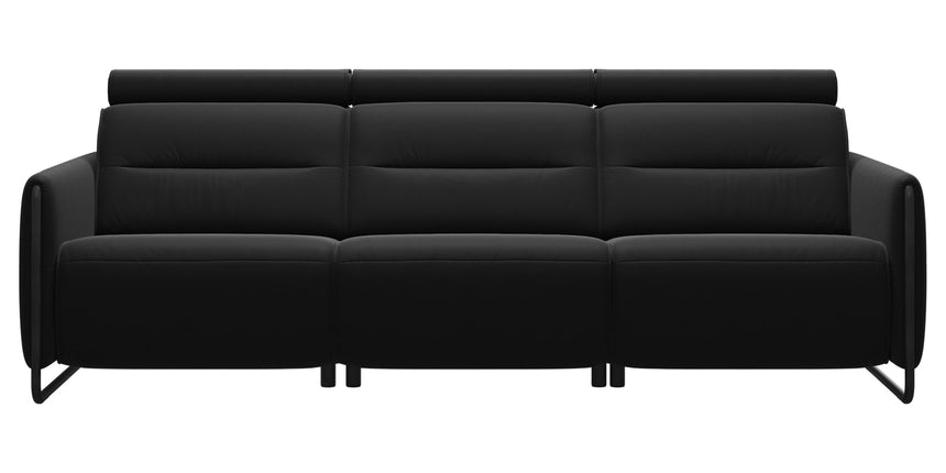 Paloma Leather Black & Matte Black Arm Trim | Stressless Emily 3-Seater Sofa | Valley Ridge Furniture