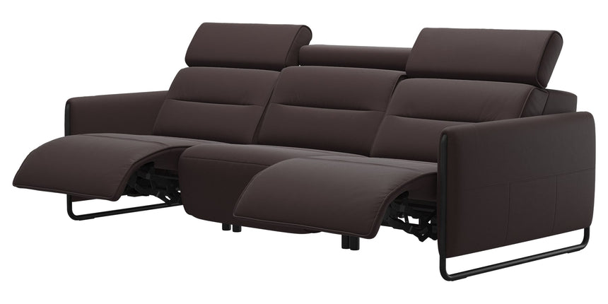 Paloma Leather Chocolate & Matte Black Arm Trim | Stressless Emily 3-Seater Sofa | Valley Ridge Furniture
