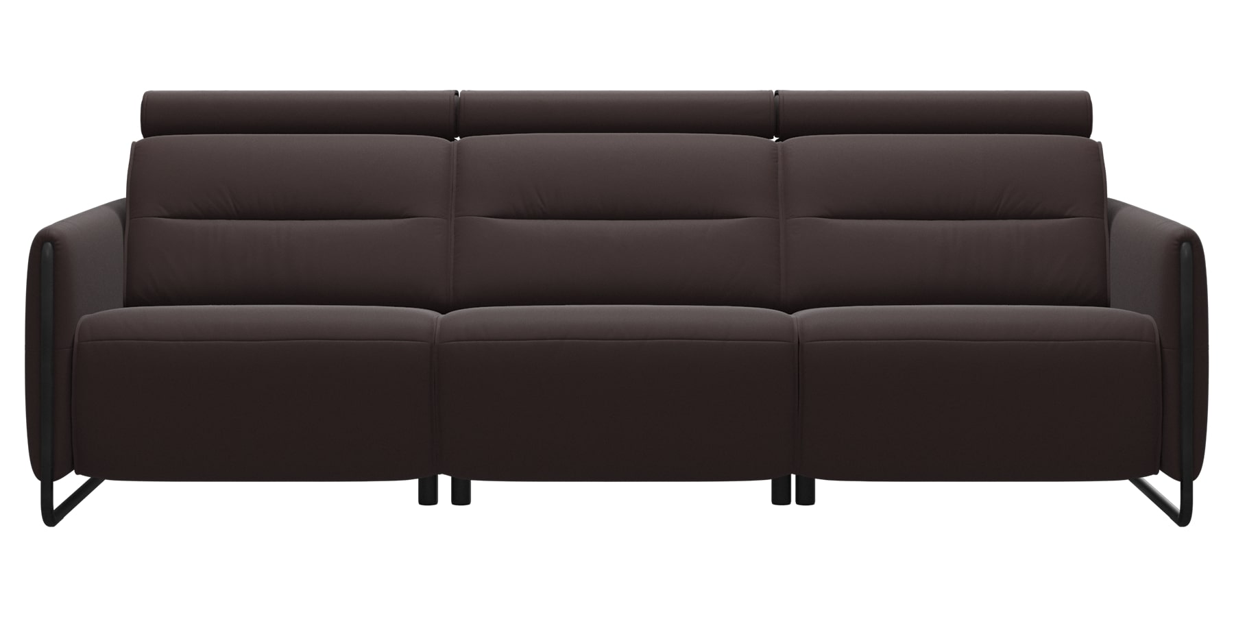Paloma Leather Chocolate & Matte Black Arm Trim | Stressless Emily 3-Seater Sofa | Valley Ridge Furniture