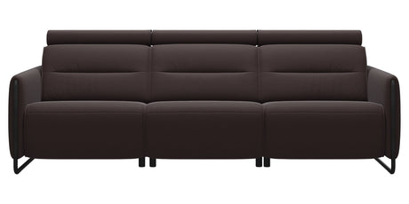 Paloma Leather Chocolate & Matte Black Arm Trim | Stressless Emily 3-Seater Sofa | Valley Ridge Furniture