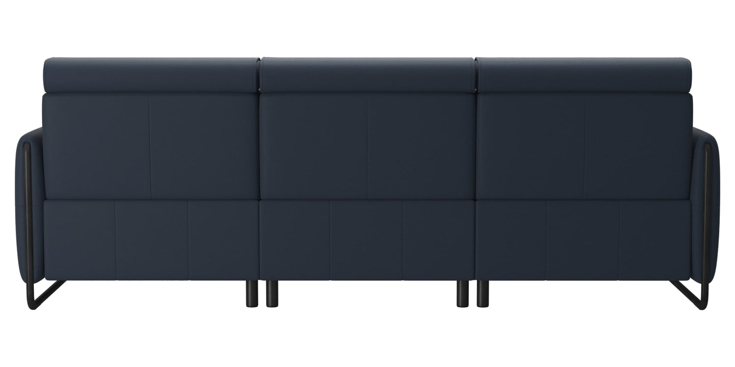 Paloma Leather Oxford Blue & Matte Black Arm Trim | Stressless Emily 2-Seater Sofa with Long Seat | Valley Ridge Furniture