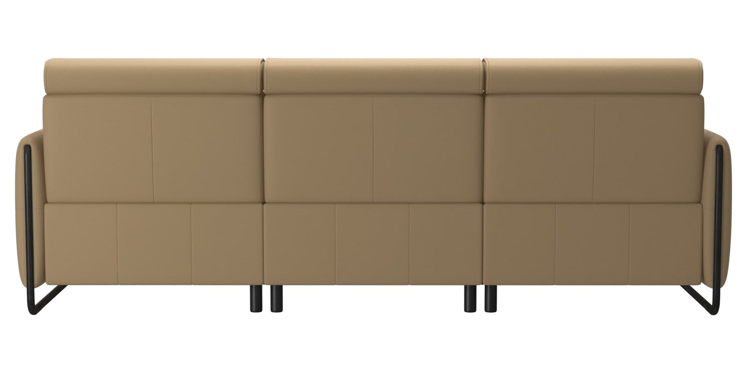 Paloma Leather Sand & Matte Black Arm Trim | Stressless Emily 2-Seater Sofa with Long Seat | Valley Ridge Furniture