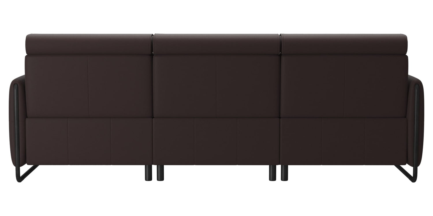 Paloma Leather Chocolate & Matte Black Arm Trim | Stressless Emily 2-Seater Sofa with Long Seat | Valley Ridge Furniture