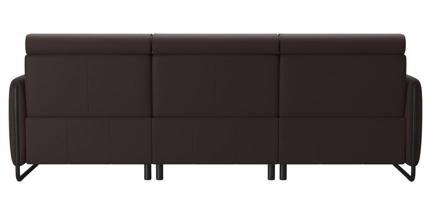 Paloma Leather Chocolate & Matte Black Arm Trim | Stressless Emily 2-Seater Sofa with Long Seat | Valley Ridge Furniture