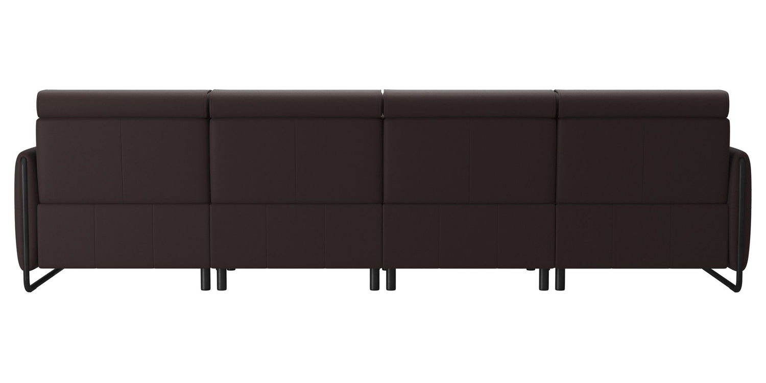 Paloma Leather Chocolate & Matte Black Arm Trim | Stressless Emily 3-Seater Sofa with Long Seat | Valley Ridge Furniture