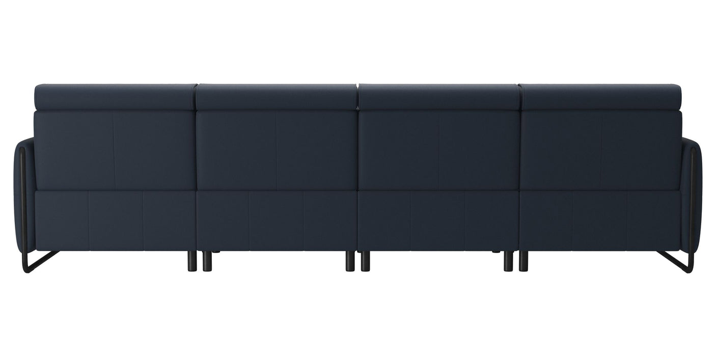 Paloma Leather Oxford Blue & Matte Black Arm Trim | Stressless Emily 4-Seater Sofa | Valley Ridge Furniture