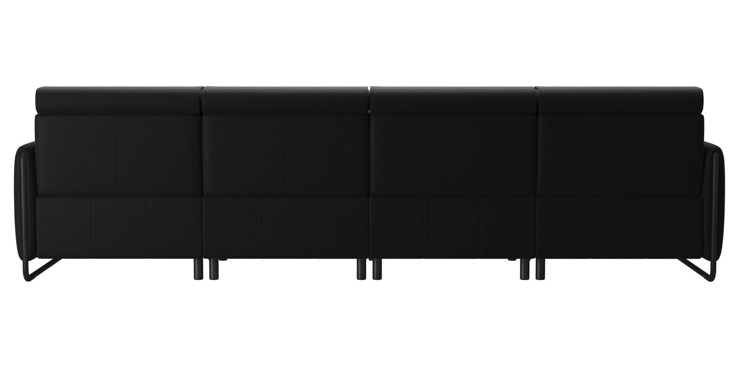 Paloma Leather Black & Matte Black Arm Trim | Stressless Emily 4-Seater Sofa | Valley Ridge Furniture
