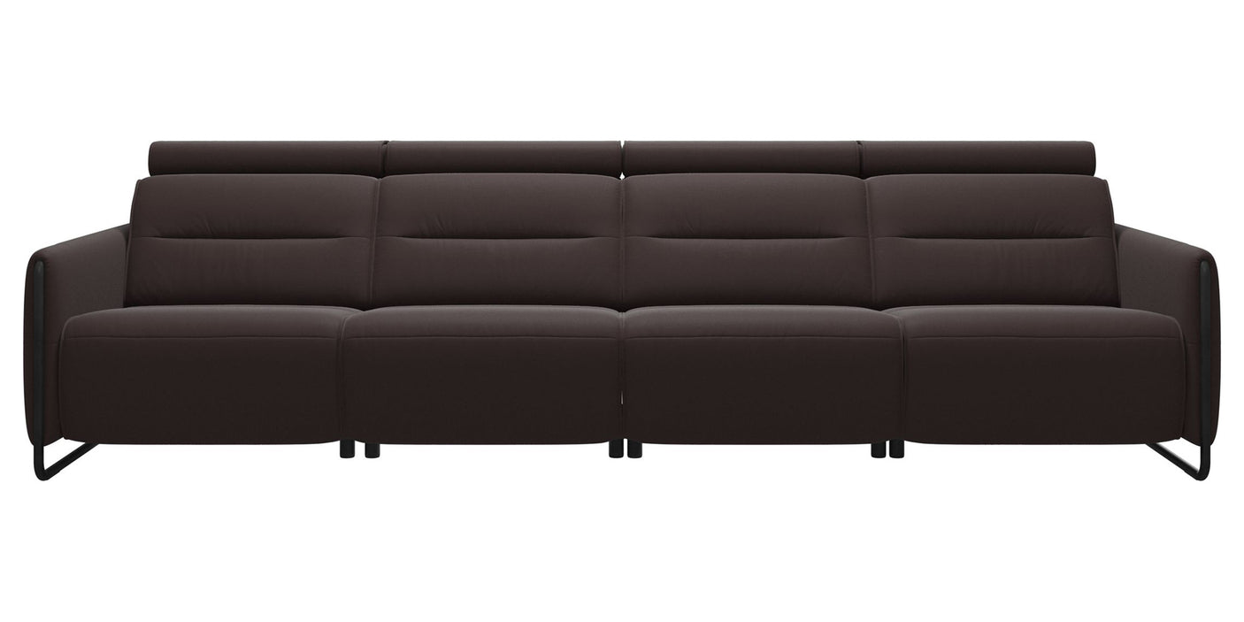 Paloma Leather Chocolate & Matte Black Arm Trim | Stressless Emily 4-Seater Sofa | Valley Ridge Furniture