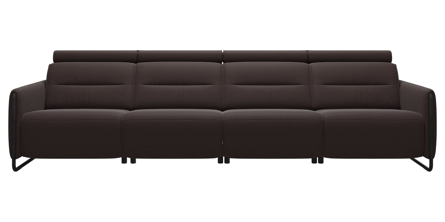 Paloma Leather Chocolate & Matte Black Arm Trim | Stressless Emily 4-Seater Sofa | Valley Ridge Furniture
