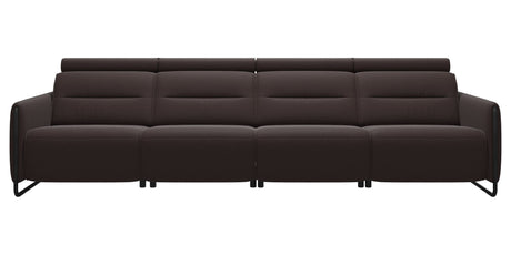 Paloma Leather Chocolate & Matte Black Arm Trim | Stressless Emily 4-Seater Sofa | Valley Ridge Furniture