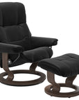 Paloma Leather Black S/M/L and Walnut Base | Stressless Mayfair Classic Recliner | Valley Ridge Furniture