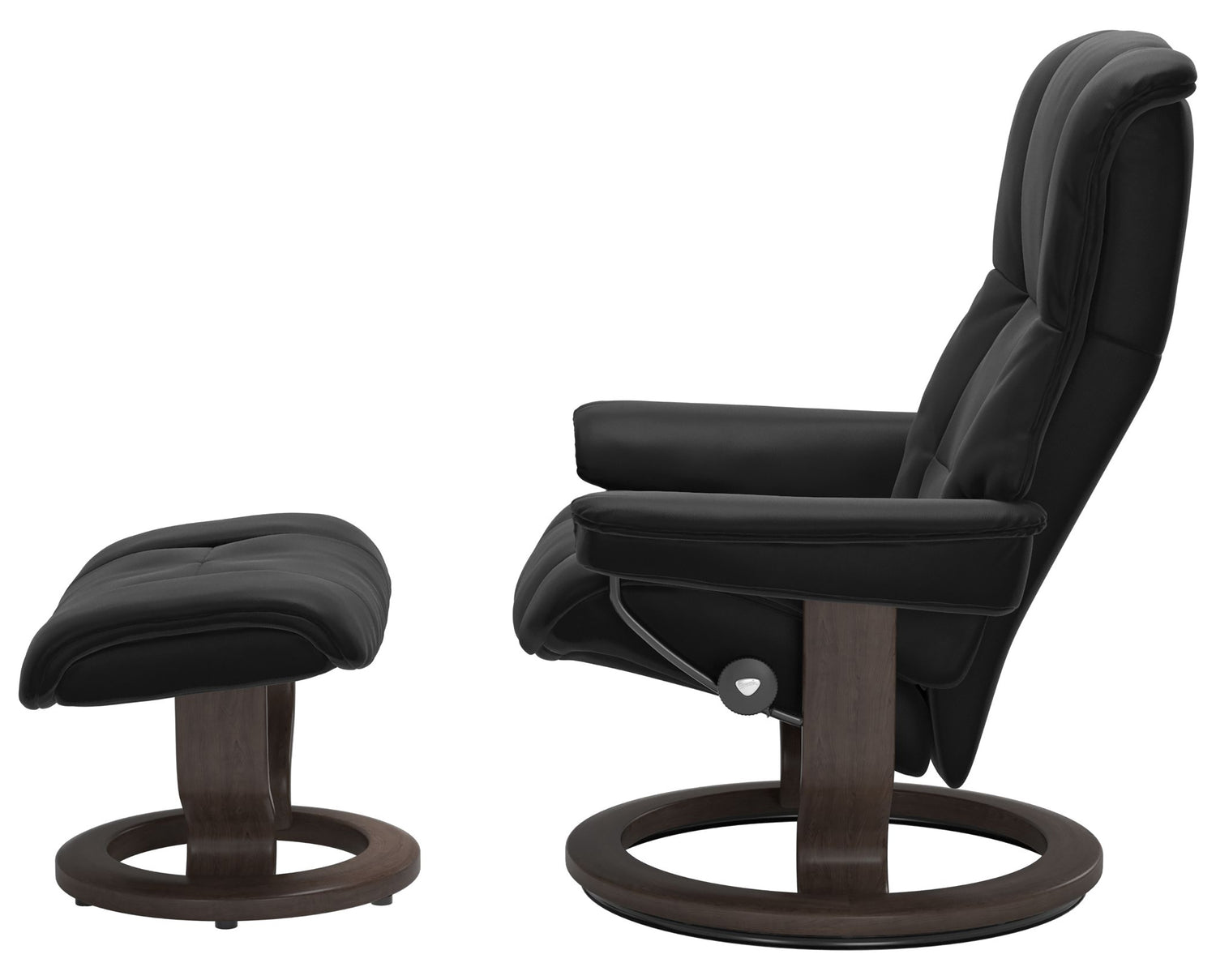 Paloma Leather Black M & Wenge Base | Stressless Mayfair Classic Recliner | Valley Ridge Furniture