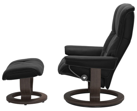 Paloma Leather Black M & Wenge Base | Stressless Mayfair Classic Recliner | Valley Ridge Furniture