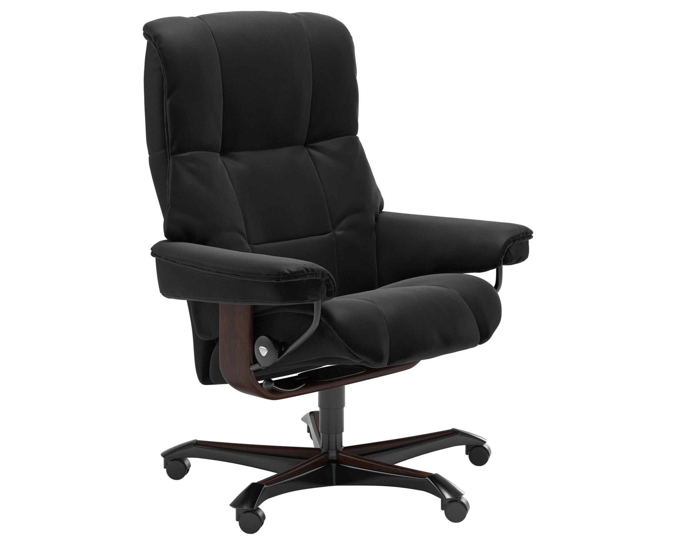 Paloma Leather Black M and Brown Base | Stressless Mayfair Home Office Chair | Valley Ridge Furniture