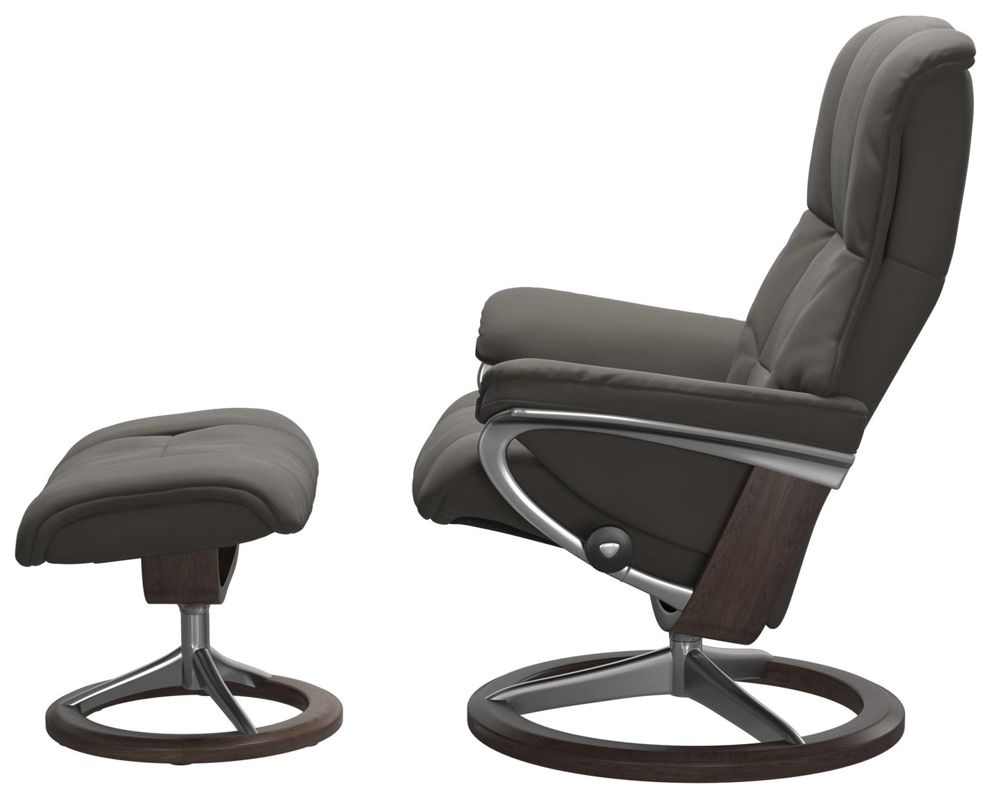 Paloma Leather Metal Grey L and Wenge Base | Stressless Mayfair Signature Recliner | Valley Ridge Furniture