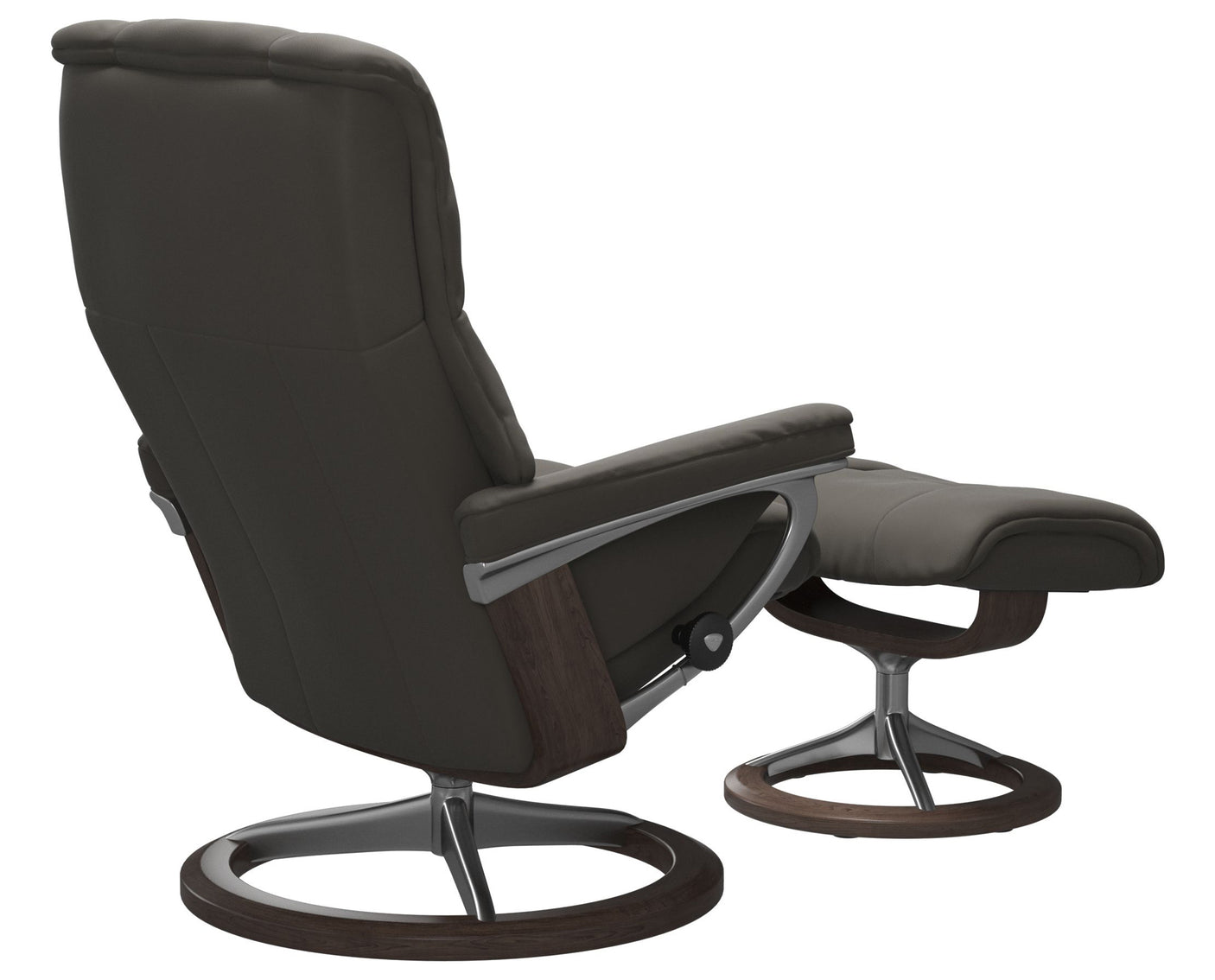 Paloma Leather Metal Grey L and Wenge Base | Stressless Mayfair Signature Recliner | Valley Ridge Furniture