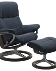 Paloma Leather Oxford Blue S/M/L and Wenge Base | Stressless Mayfair Signature Recliner | Valley Ridge Furniture
