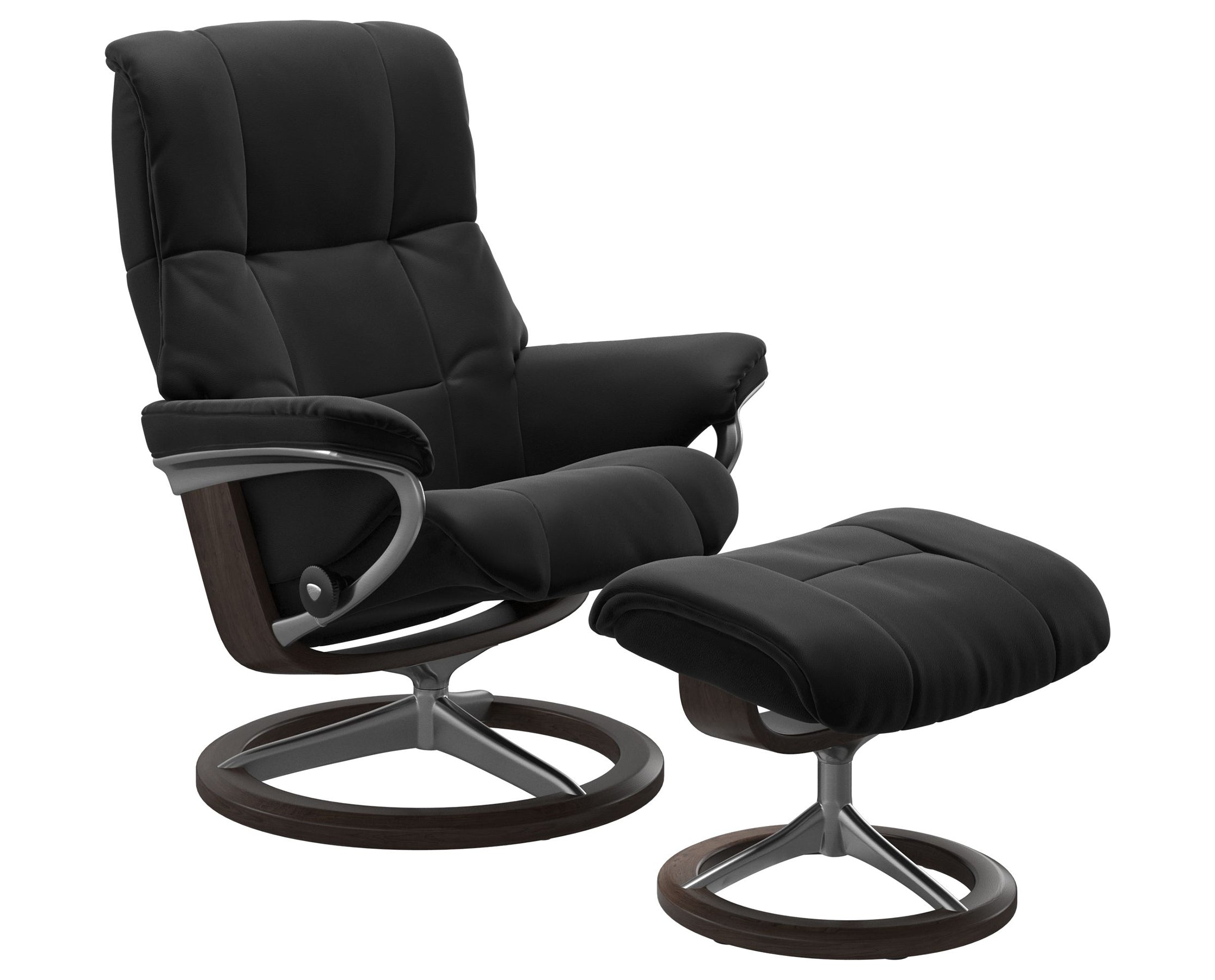 Paloma Leather Black S/M/L and Wenge Base | Stressless Mayfair Signature Recliner | Valley Ridge Furniture