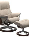 Paloma Leather Fog S/M/L and Brown Base | Stressless Mayfair Signature Recliner | Valley Ridge Furniture