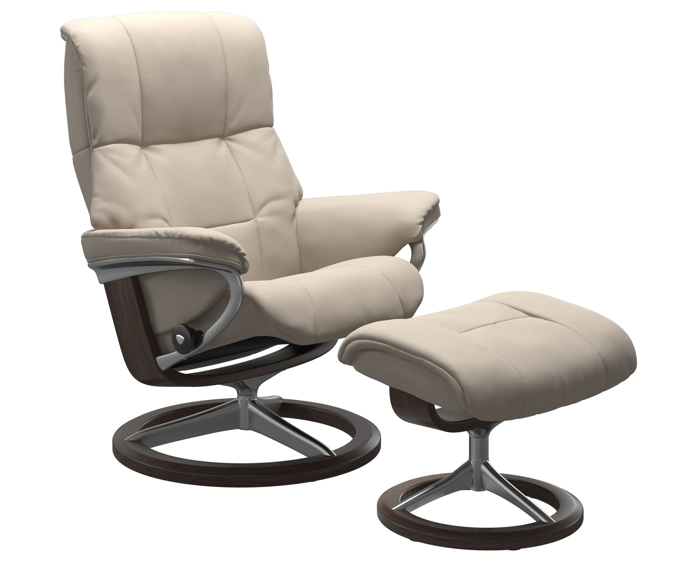 Paloma Leather Fog S/M/L and Wenge Base | Stressless Mayfair Signature Recliner | Valley Ridge Furniture