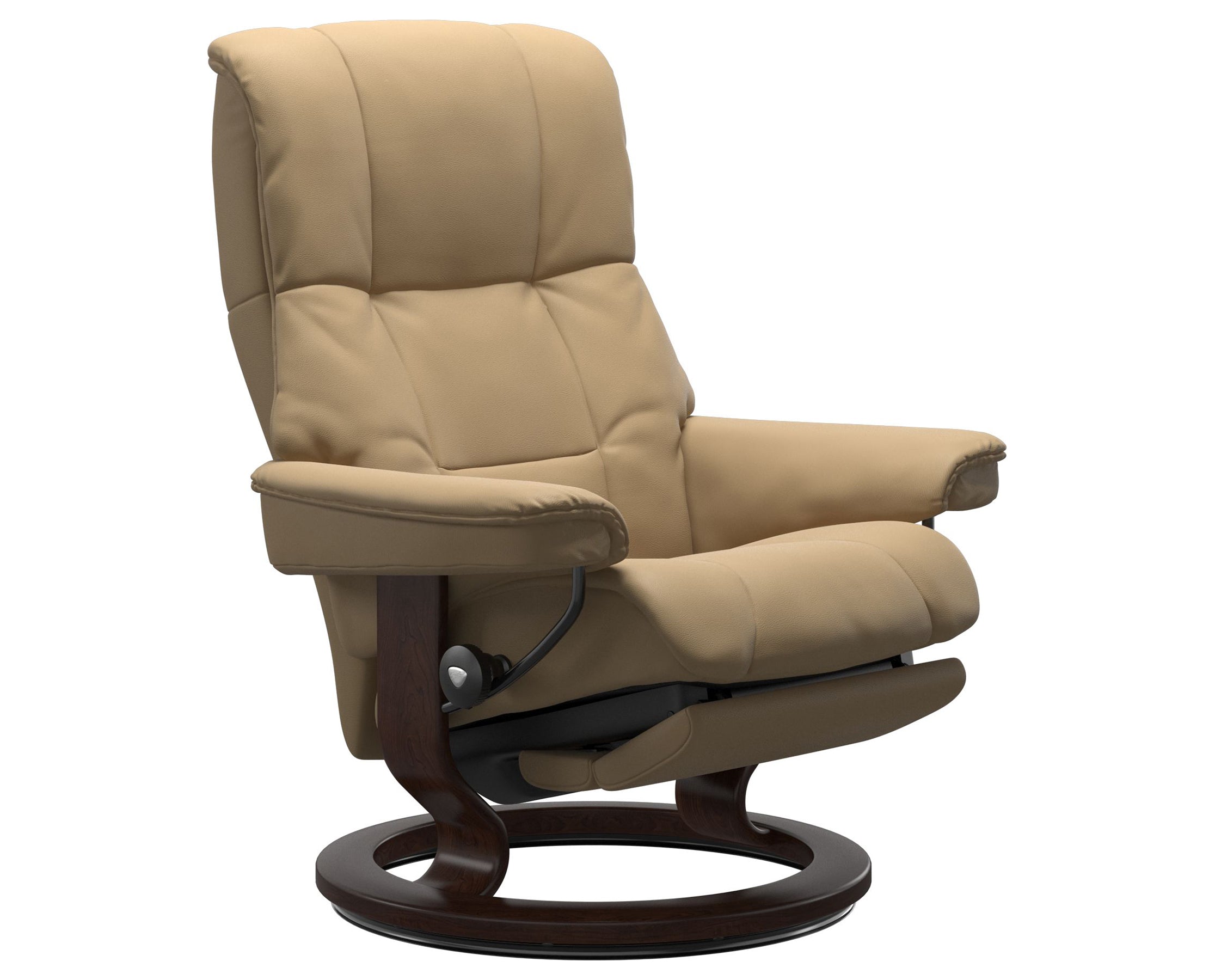 Paloma Leather Sand M/L &amp; Brown Base | Stressless Mayfair Classic Power Recliner | Valley Ridge Furniture