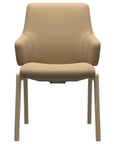 Paloma Leather Sand and Natural Base | Stressless Laurel Low Back D100 Dining Chair w/Arms | Valley Ridge Furniture