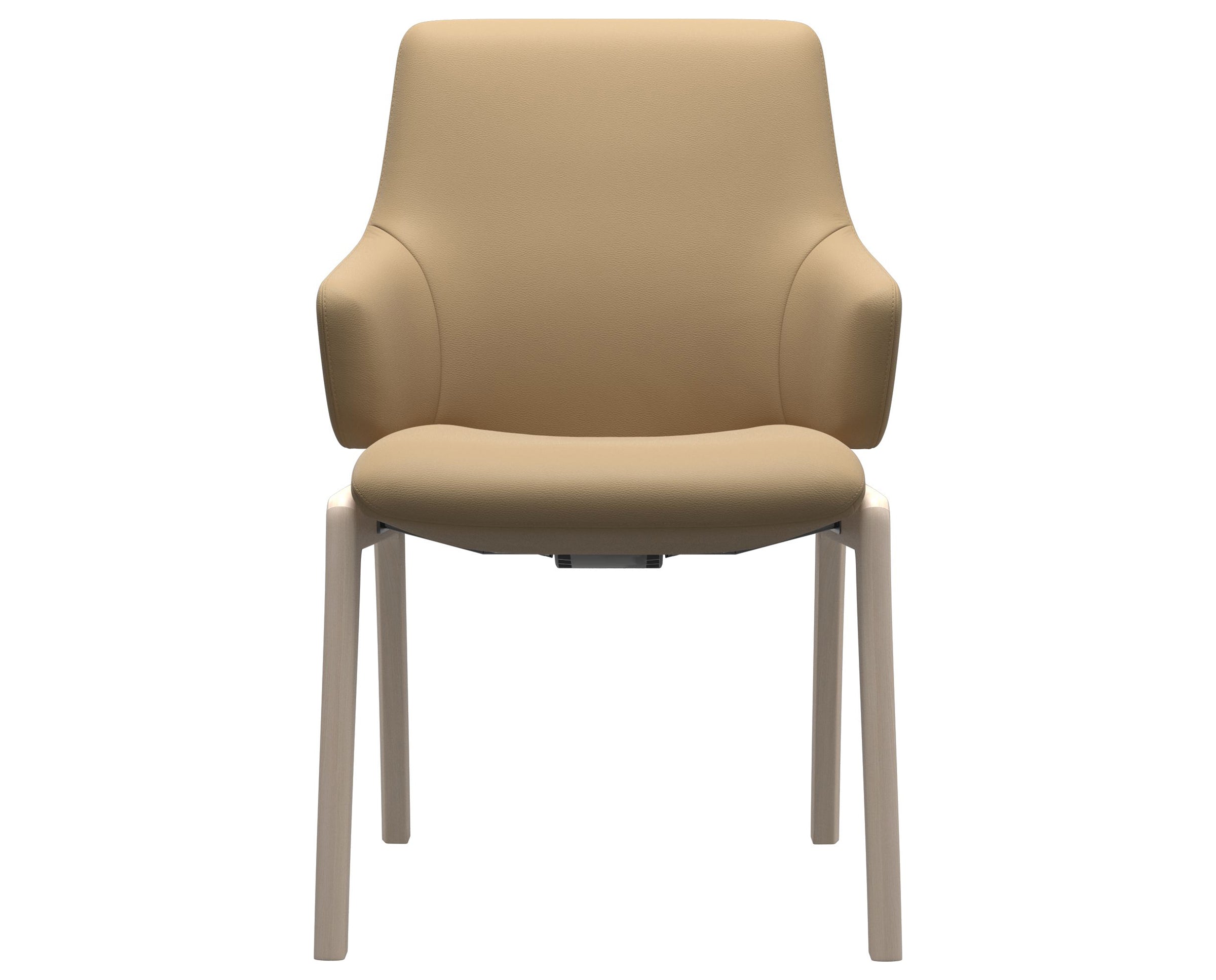 Paloma Leather Sand and Whitewash Base | Stressless Laurel Low Back D100 Dining Chair w/Arms | Valley Ridge Furniture