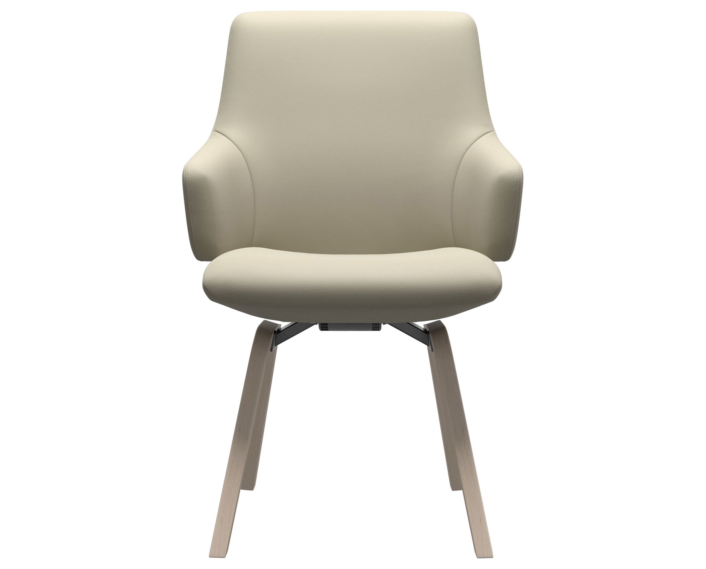 Paloma Leather Light Grey and Whitewash Base | Stressless Laurel Low Back D200 Dining Chair w/Arms | Valley Ridge Furniture