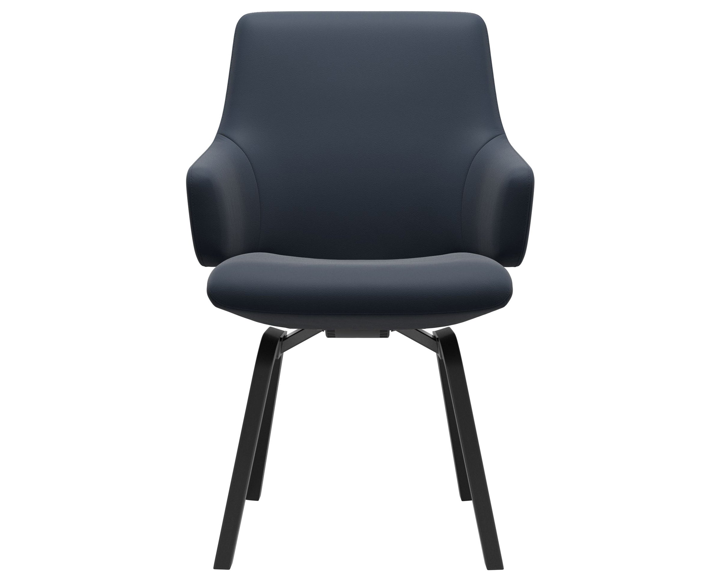 Paloma Leather Oxford Blue and Black Base | Stressless Laurel Low Back D200 Dining Chair w/Arms | Valley Ridge Furniture