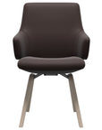 Paloma Leather Chocolate and Whitewash Base | Stressless Laurel Low Back D200 Dining Chair w/Arms | Valley Ridge Furniture
