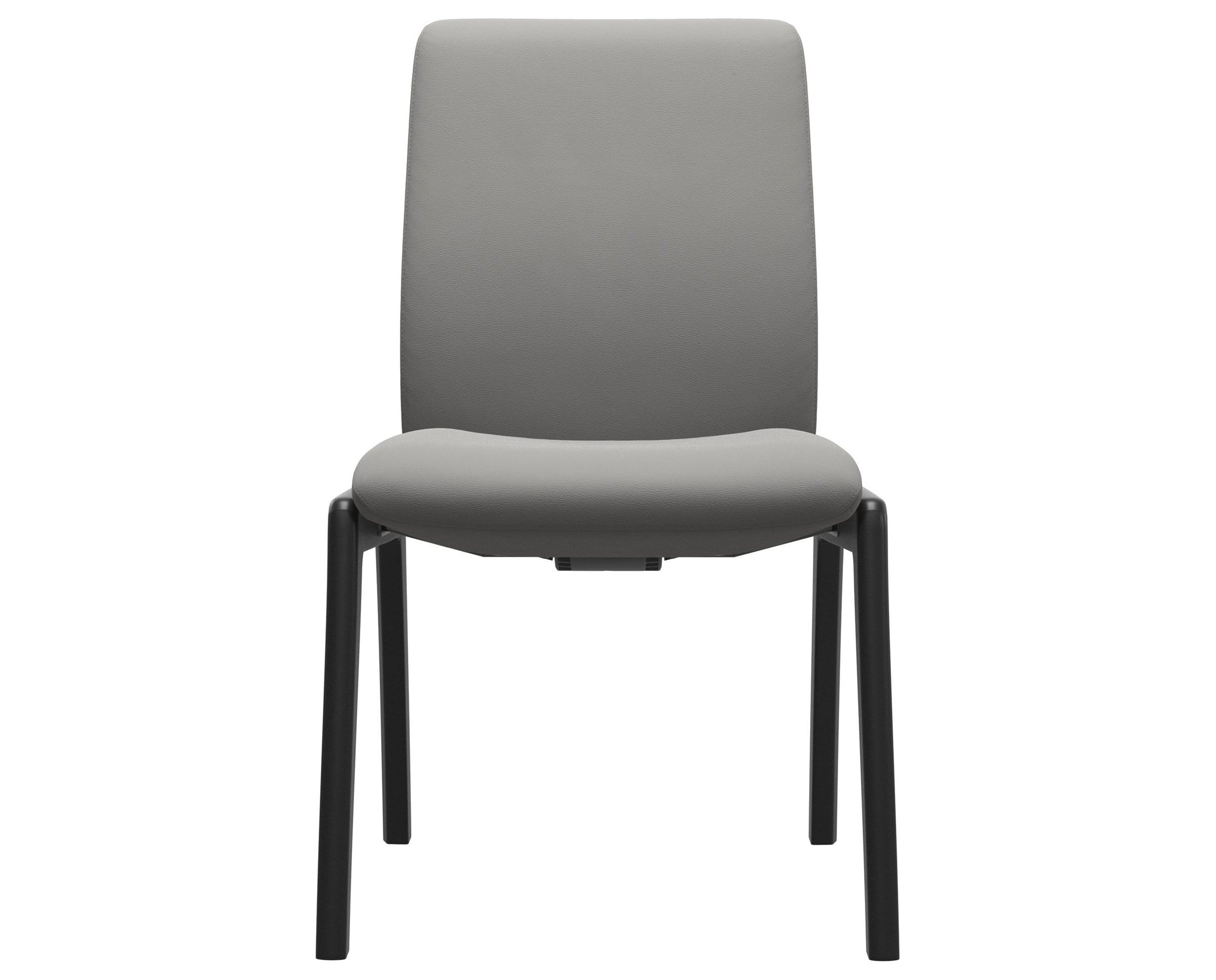 Paloma Leather Silver Grey and Black Base | Stressless Laurel Low Back D100 Dining Chair | Valley Ridge Furniture
