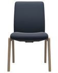 Paloma Leather Oxford Blue and Natural Base | Stressless Laurel Low Back D100 Dining Chair | Valley Ridge Furniture