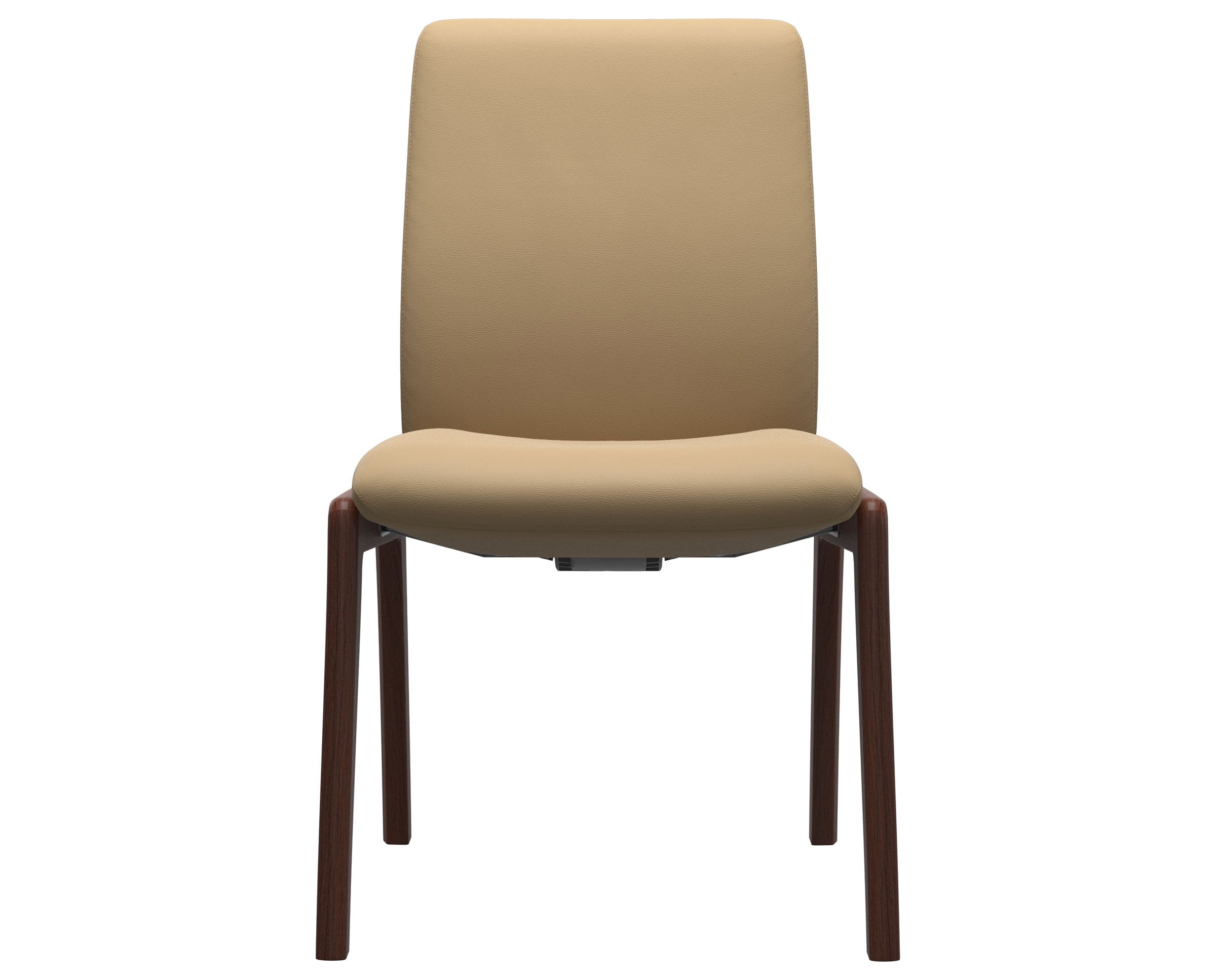 Paloma Leather Sand and Walnut Base | Stressless Laurel Low Back D100 Dining Chair | Valley Ridge Furniture