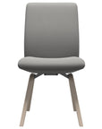 Paloma Leather Silver Grey and Whitewash Base | Stressless Laurel Low Back D200 Dining Chair | Valley Ridge Furniture