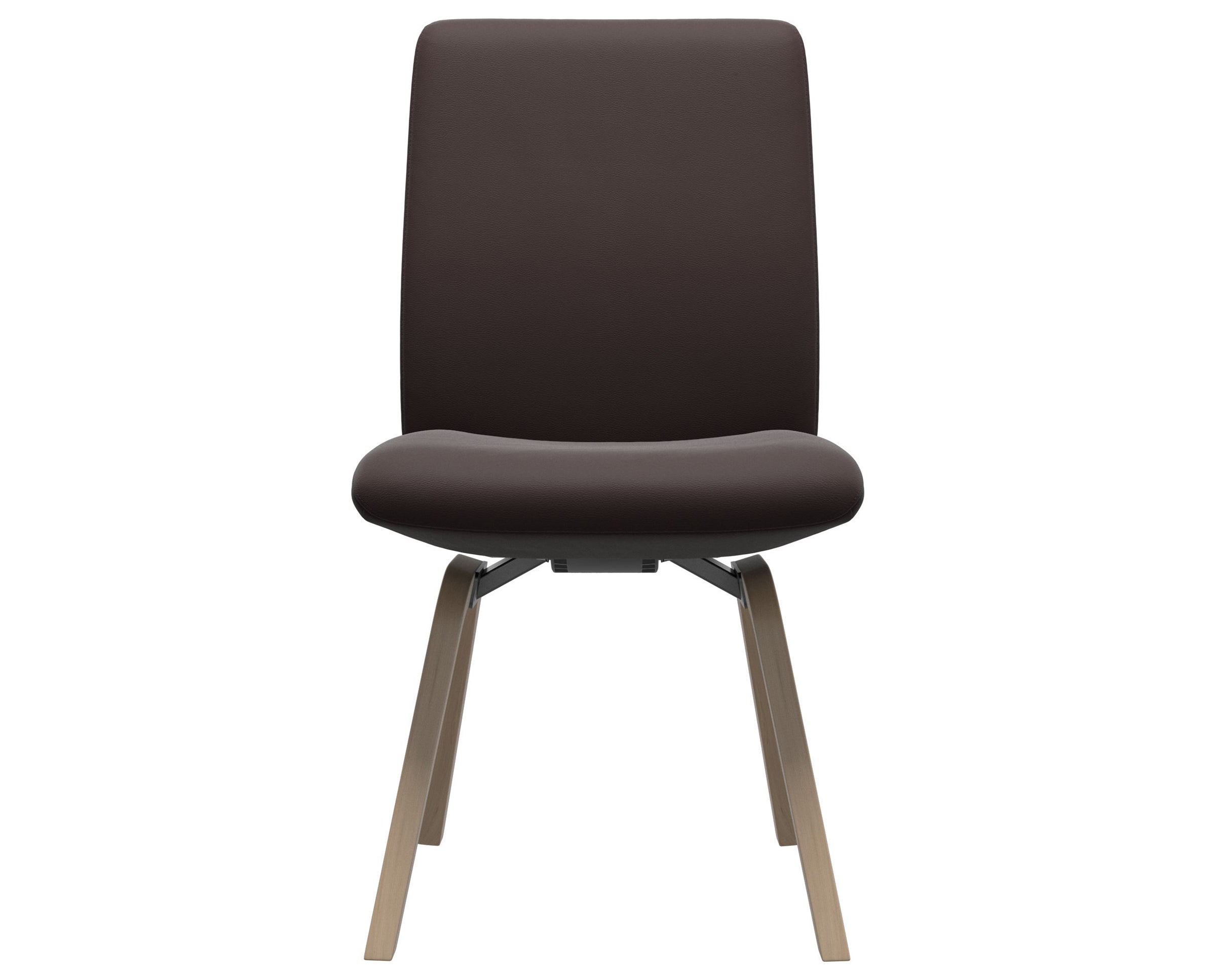 Paloma Leather Chocolate and Natural Base | Stressless Laurel Low Back D200 Dining Chair | Valley Ridge Furniture
